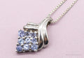 Vintage Tanzanite Sterling Silver Necklace 18"