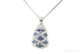 Vintage Tanzanite Sterling Silver Necklace 18"