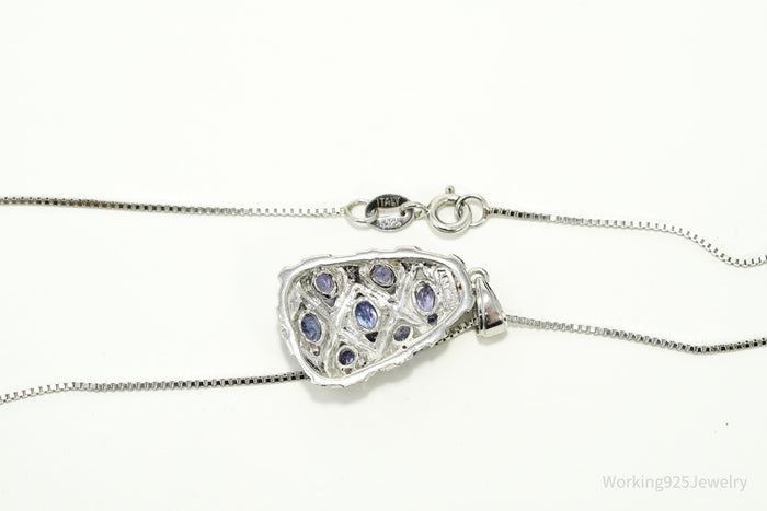 Vintage Tanzanite Sterling Silver Necklace 18"
