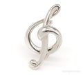Vintage Treble Clef Music Note Sterling Silver Brooch Pin