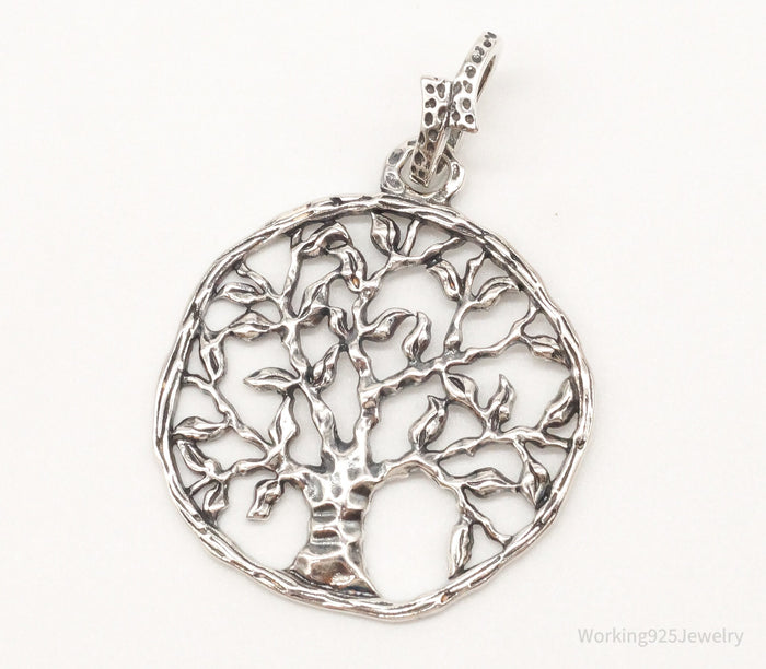 Vintage Tree Openwork Sterling Silver Pendant