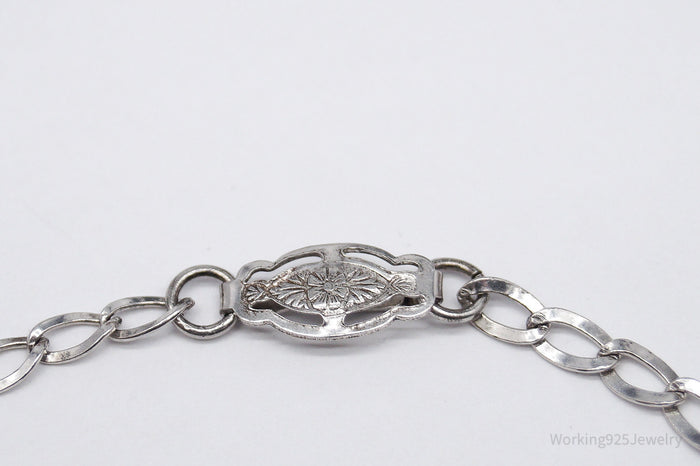 Vintage Uncas Sterling Silver Charm Bracelet - 7 1/8"