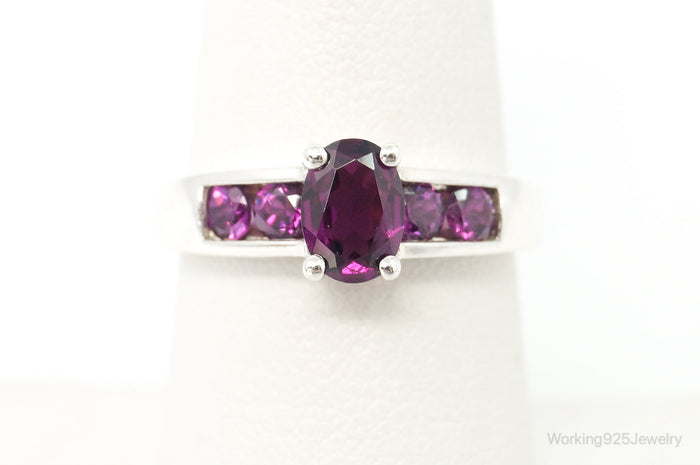 Vintage Violet Purple Topaz Sterling Silver Ring SZ 7
