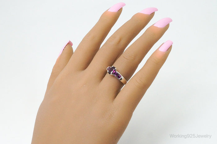 Vintage Violet Purple Topaz Sterling Silver Ring SZ 7