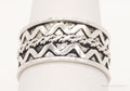Vintage Zig Zag Pattern Sterling Silver Band Ring - Size 7.25