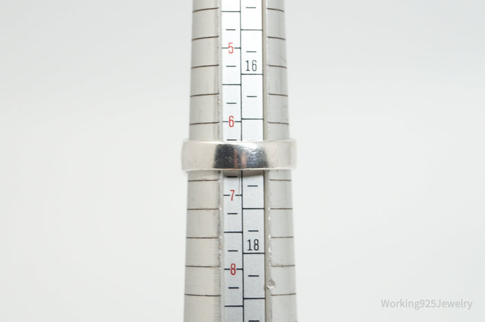 Vtg Art Deco Style Marcasite Black Onyx Ring Sterling Silver - Sz 6.75