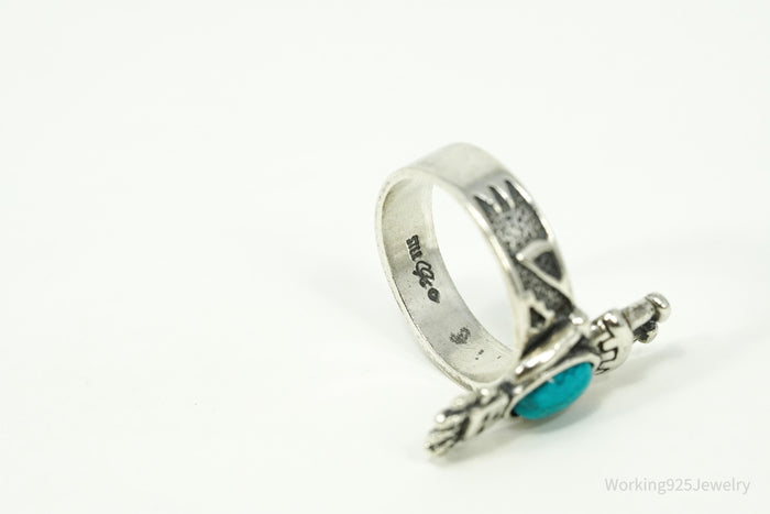 VTG Carolyn Pollack Turquoise Sterling Kachina Ring - Size 6.25