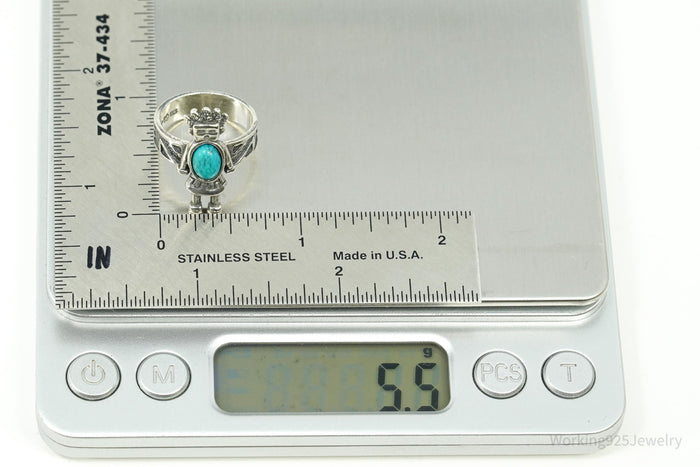 VTG Carolyn Pollack Turquoise Sterling Kachina Ring - Size 6.25