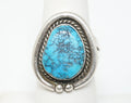 Vtg Native American Turquoise Unsigned Sterling Silver Ring - Sz 7.5