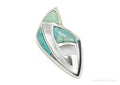 VTG Native Designer Carolyn Pollack Relios Turquoise Inlay Sterling Silver Pendant 1 9/16"