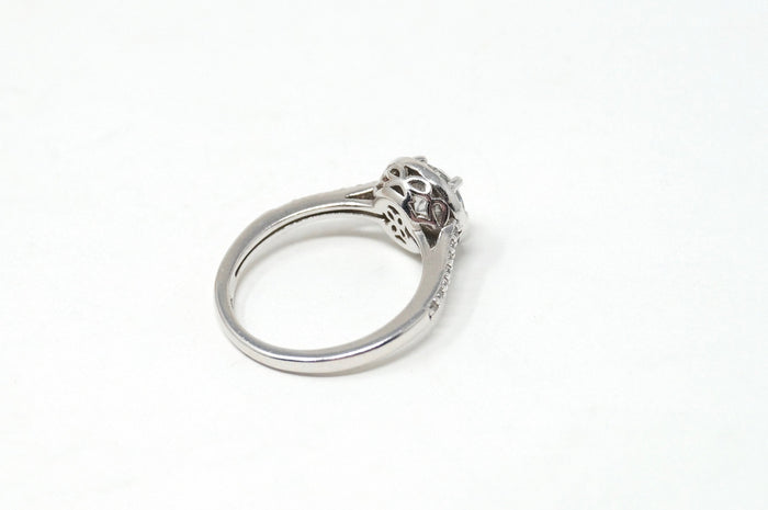 Vtg Sweetheart CZ Stone "Never-ending Love" Sterling Silver Statement Ring Sz 9