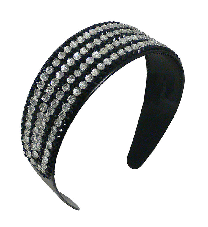Wide Band Plastic Bling Bling Headband 2" Wide at Center NI86012-24611