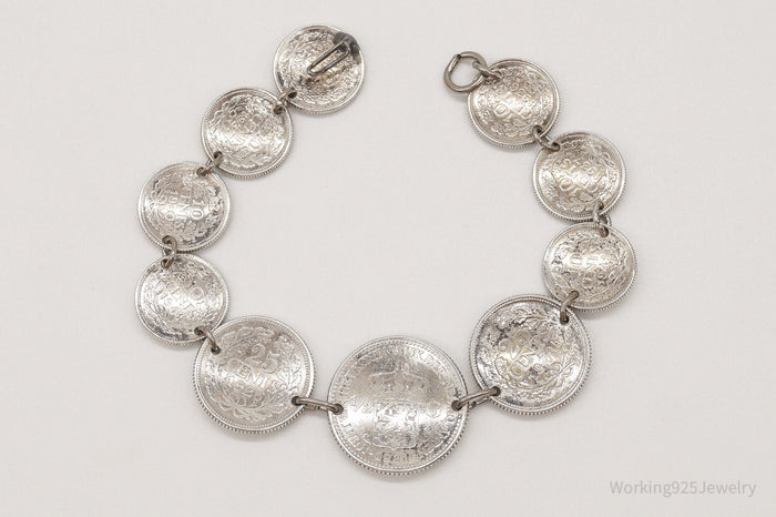 Wilhelmina Kiningin Der Nederlanden Coins Silver Bracelet