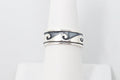Wonderful Vintage Wave Scroll Oxidized Design Sterling Silver Band Ring Sz 7.5